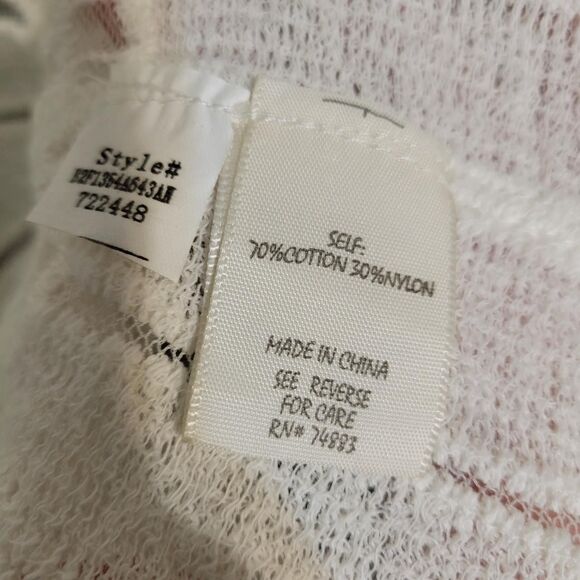 Adiva Women's Med White lace crochet long kimono sheer boho fairy angel festival - Picture 6 of 6